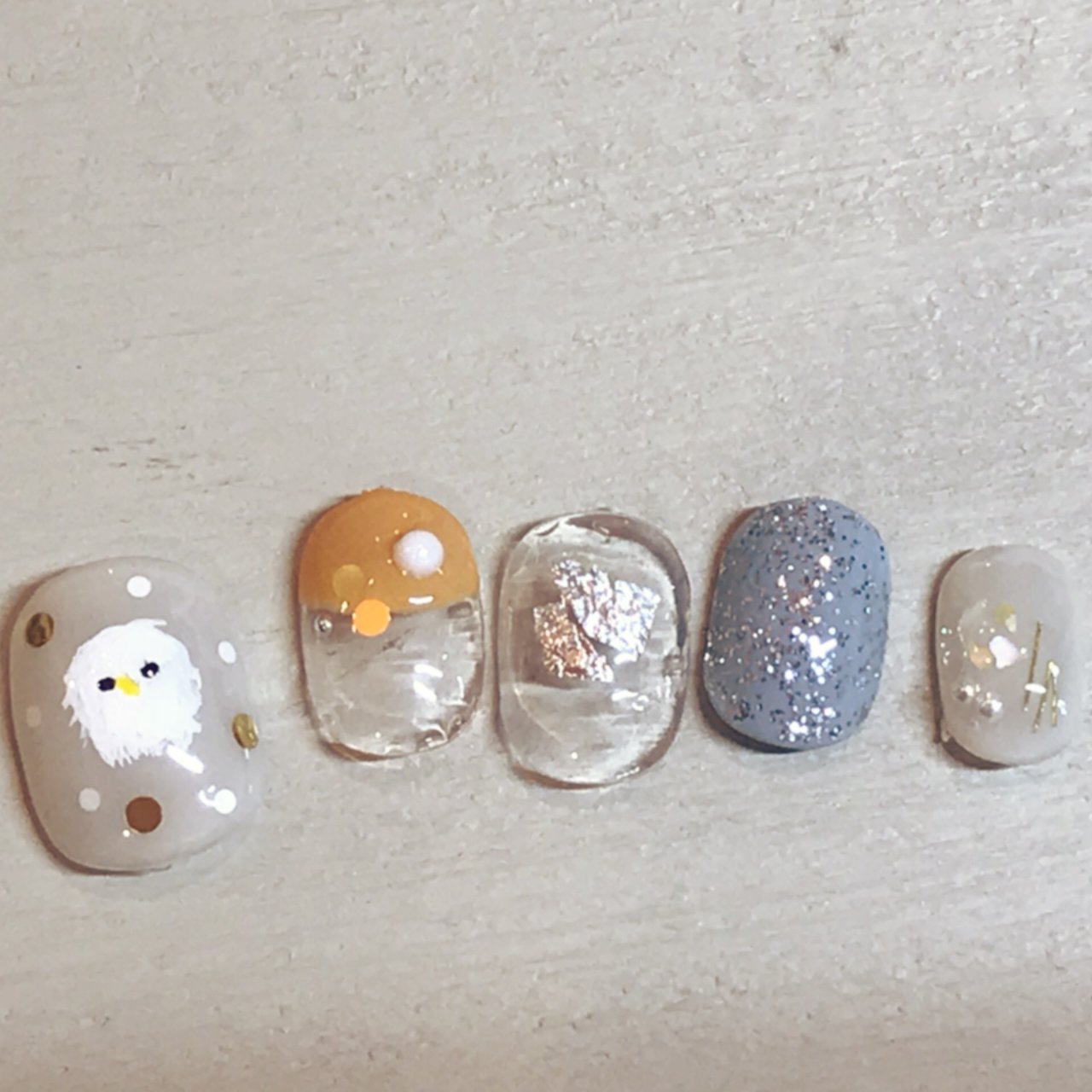 ハンド ショート クリア イエロー グレー Nail Trunkのネイルデザイン No ネイルブック