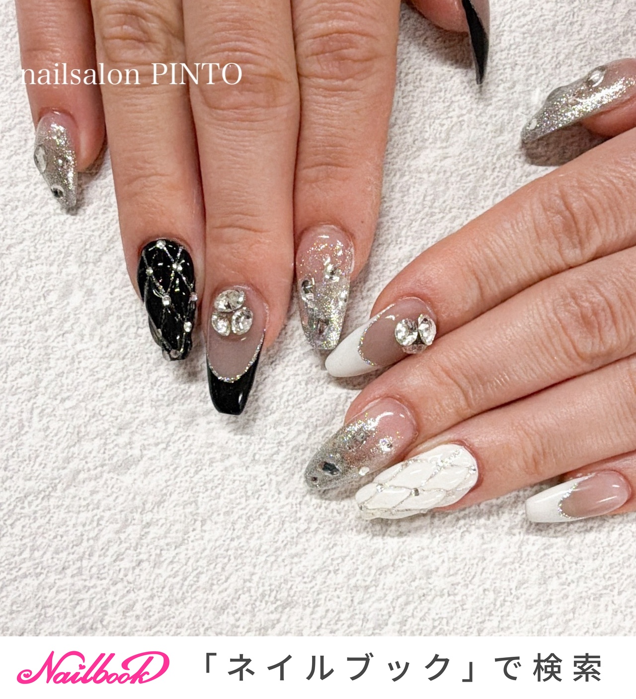 キルティング/#白黒ネイルのネイルデザイン｜ネイルブック
