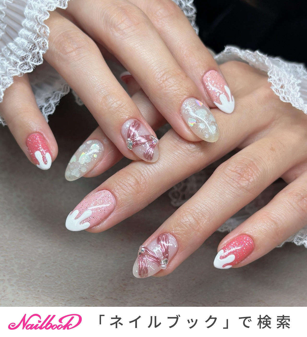 ミックスアートのネイルデザイン｜ネイルブック