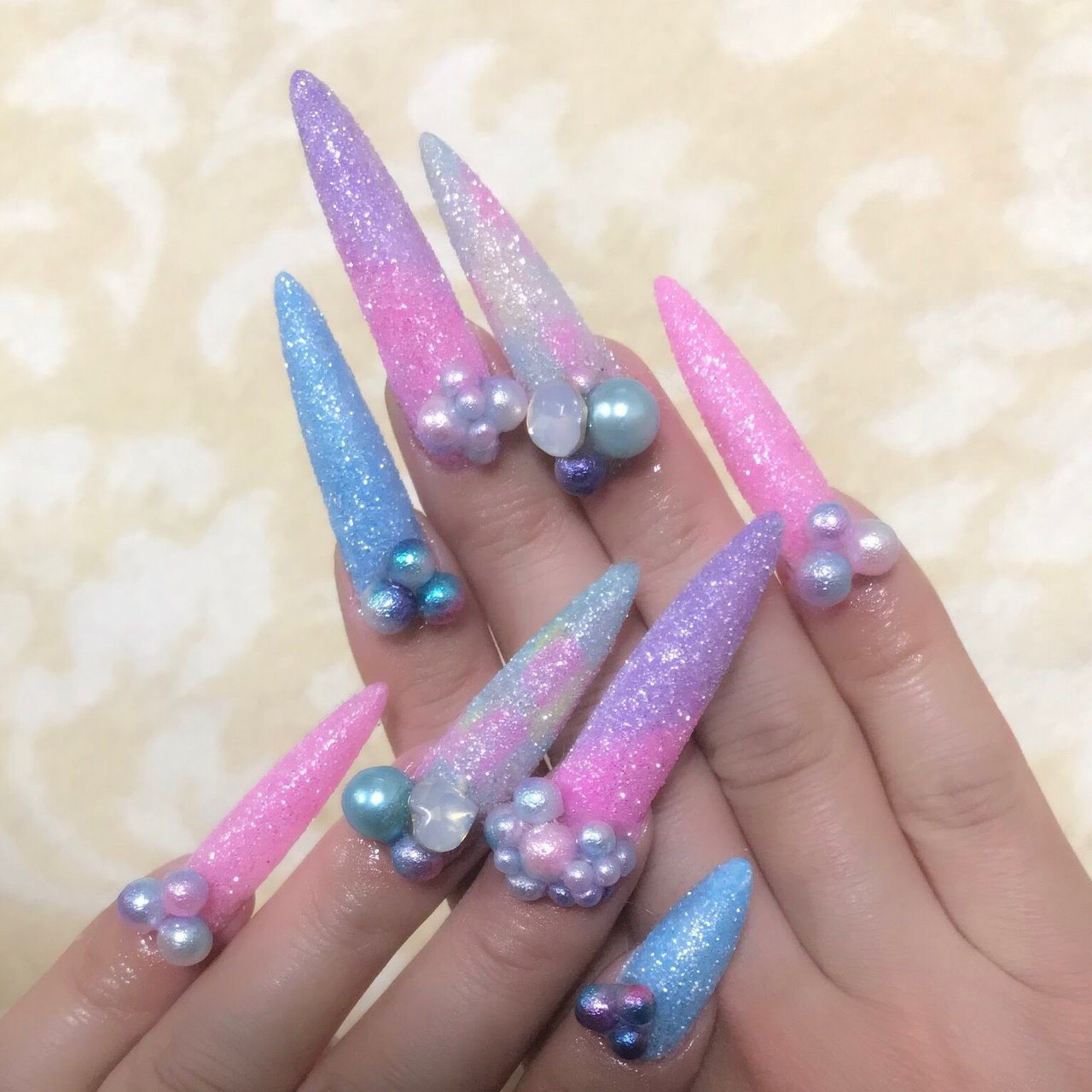 ハンド シュガー スーパーロング ジェルネイル セルフネイル Rrrのネイルデザイン No ネイルブック