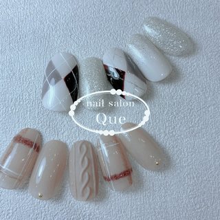 アーガイル柄ネイルのネイルデザイン｜ネイルブック