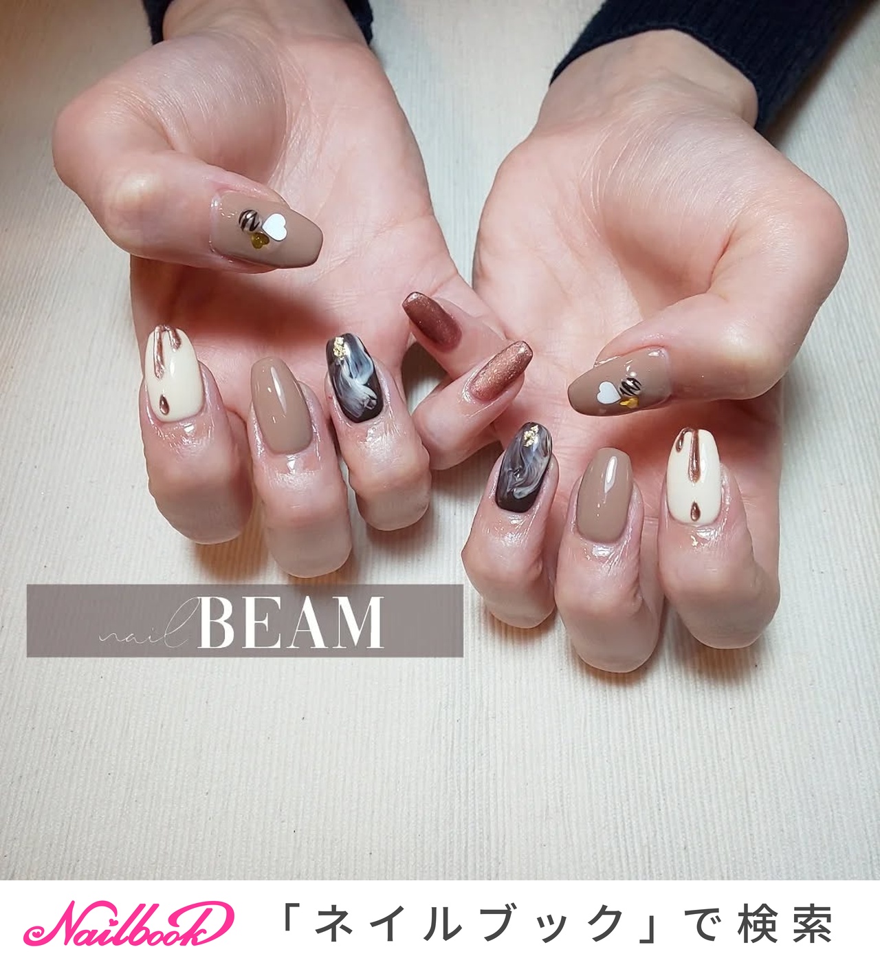 バレンタイン/ハンド/ハート/マグネット/ホワイト - nailbeamのネイル