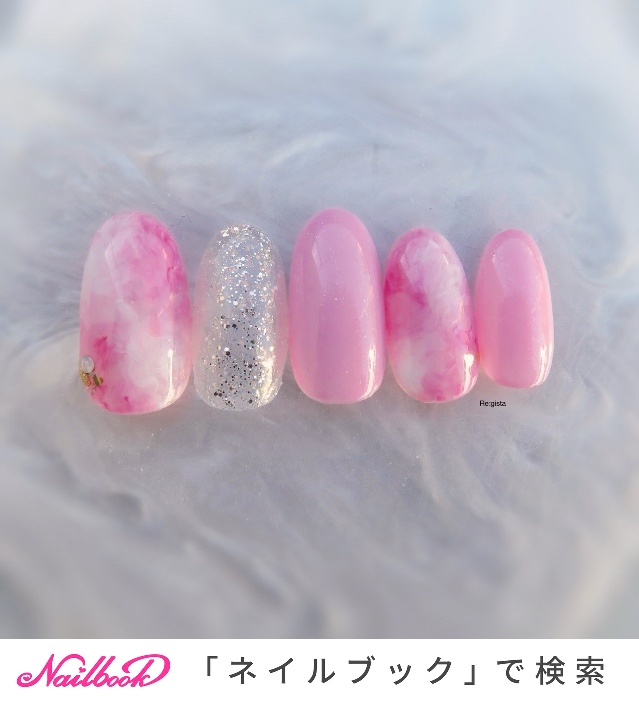 いちごラテのネイルデザイン｜ネイルブック