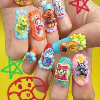 あんぱん　ネイルパーツ5点 あんぱん ネイルパーツ5点 アンパンマンパーツのネイルデザイン