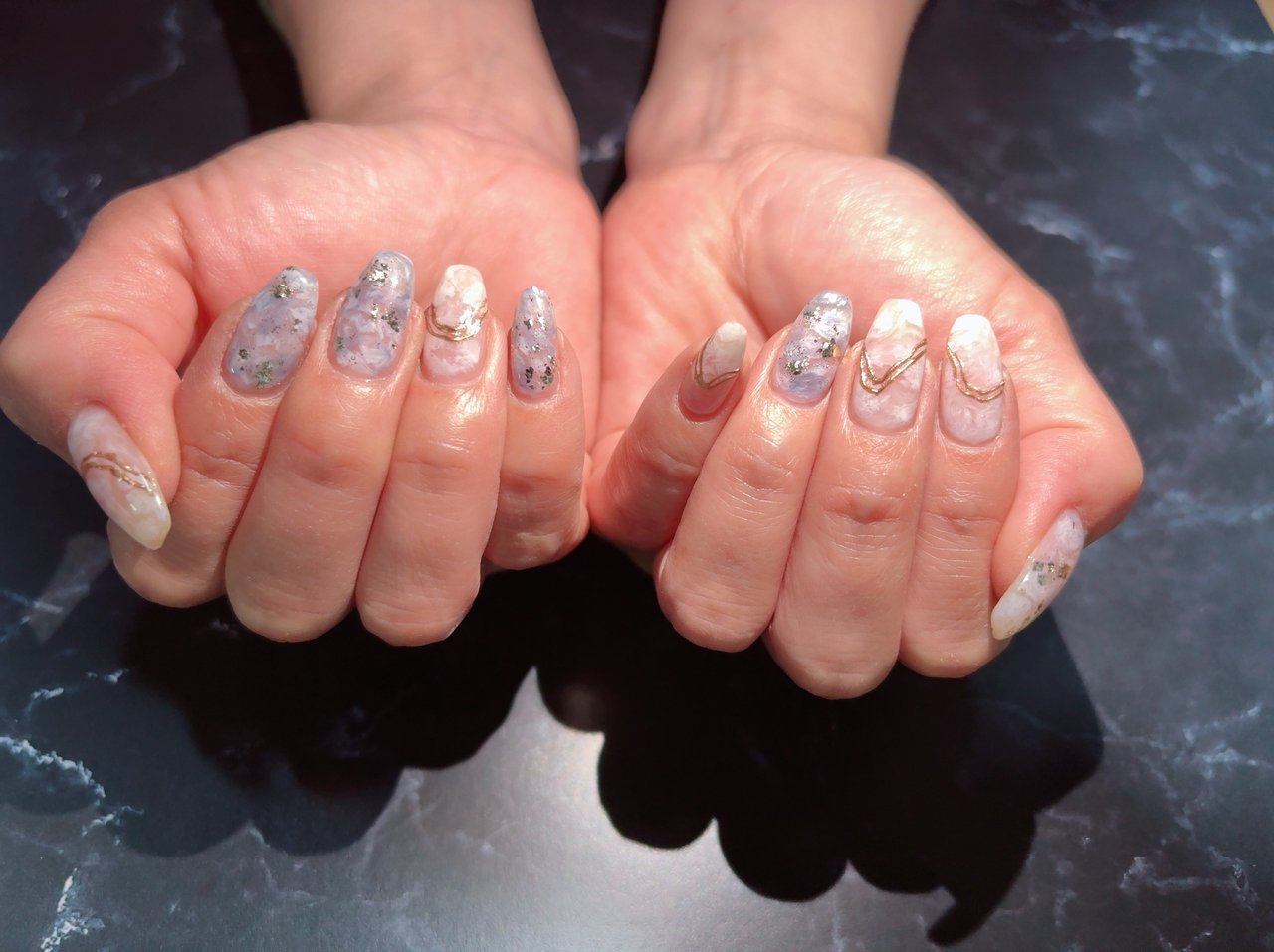 夏/ハンド/タイダイ/ニュアンス/ミラー - Luana_Nailのネイルデザイン