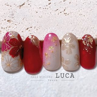 成人式/フラワーのネイルデザイン｜ネイルブック