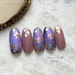 人気順｜桜/パープル/#マグネットネイルのネイルデザイン｜ネイルブック