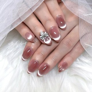 ワンホンネイル(ワンホン/中国ネイル/中華ネイル)/#マグネットフレンチ