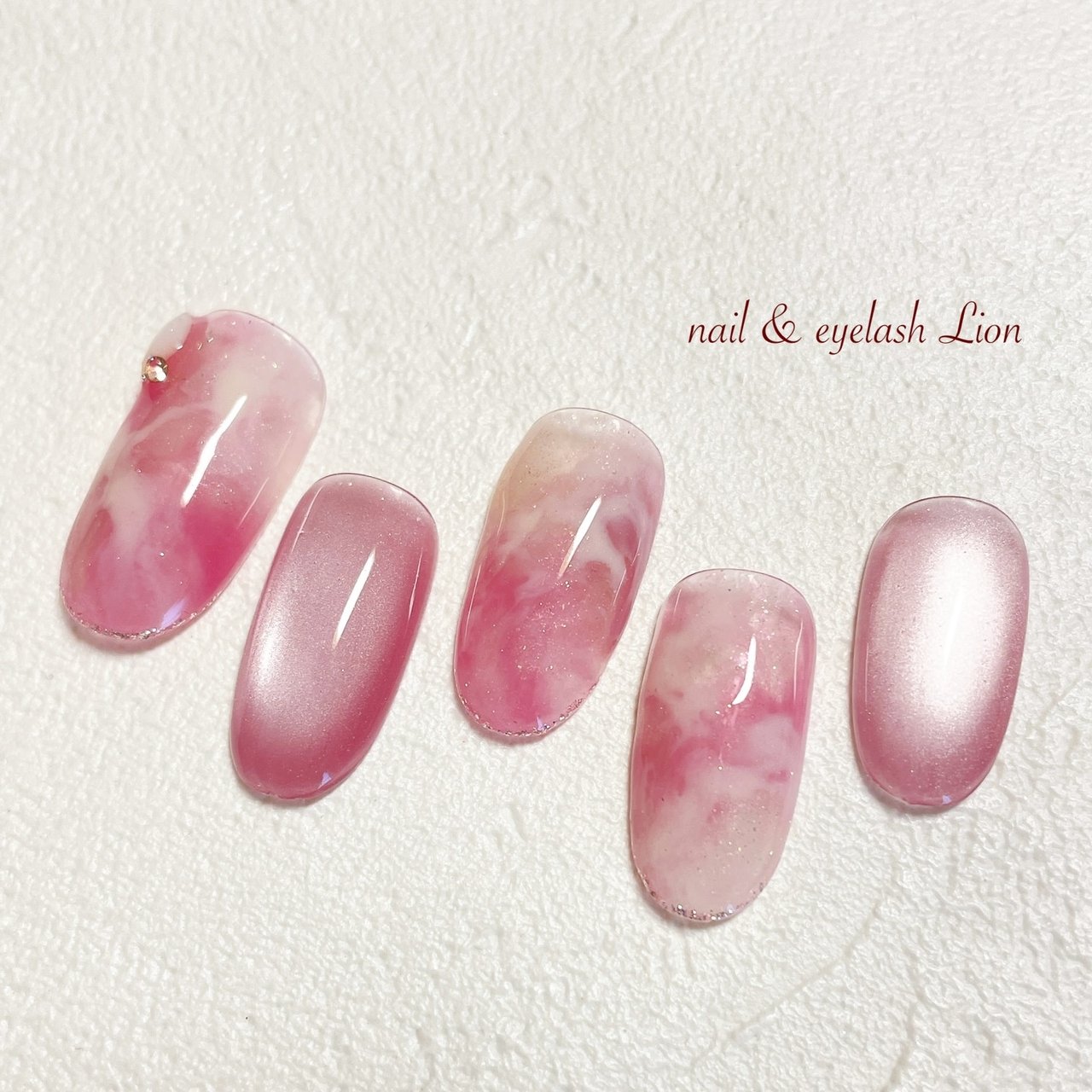 春/ハンド/ニュアンス/マグネット/ミディアム - lionnail_yoshinoの