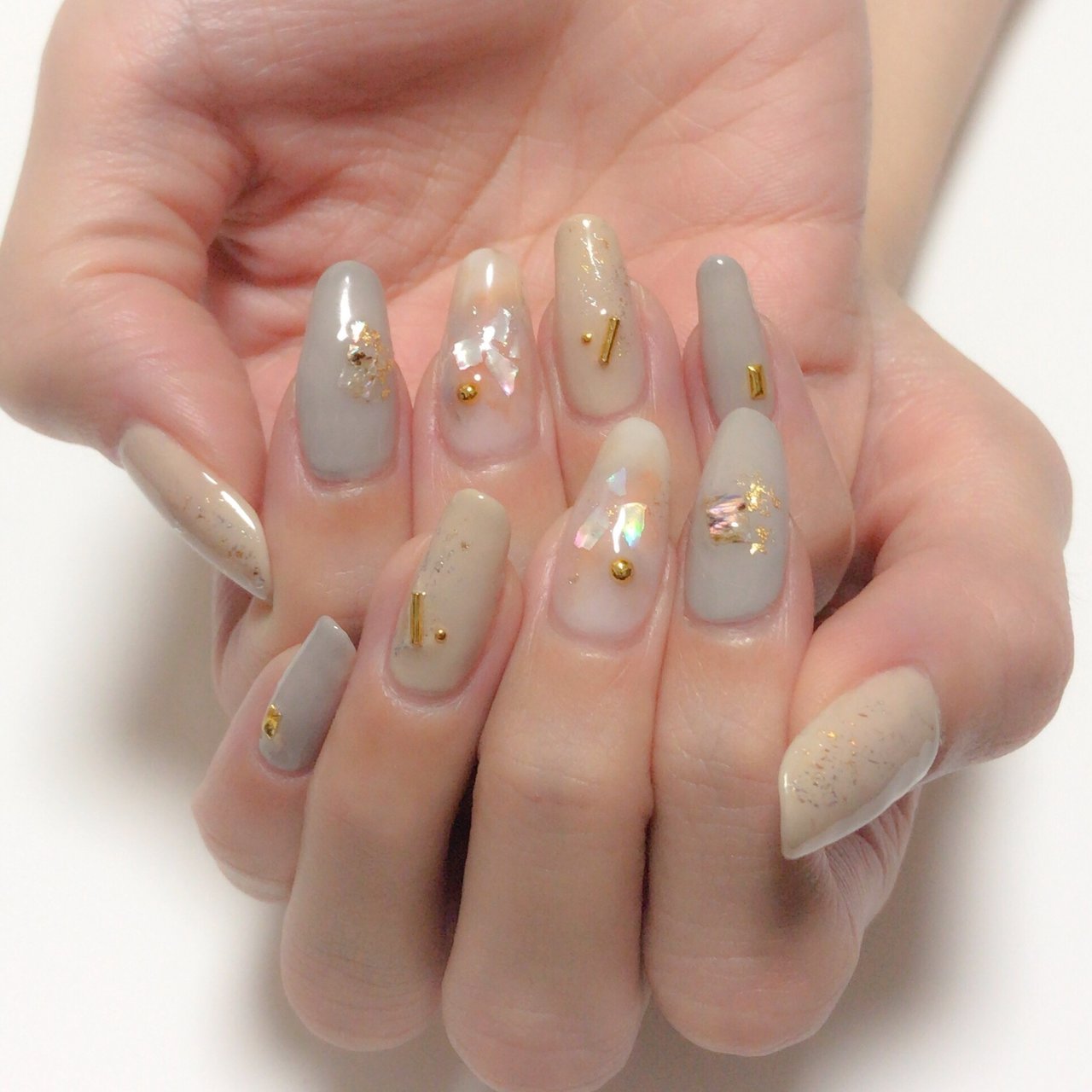 冬 ハンド シンプル シェル ホイル Min Nail のネイルデザイン No ネイルブック