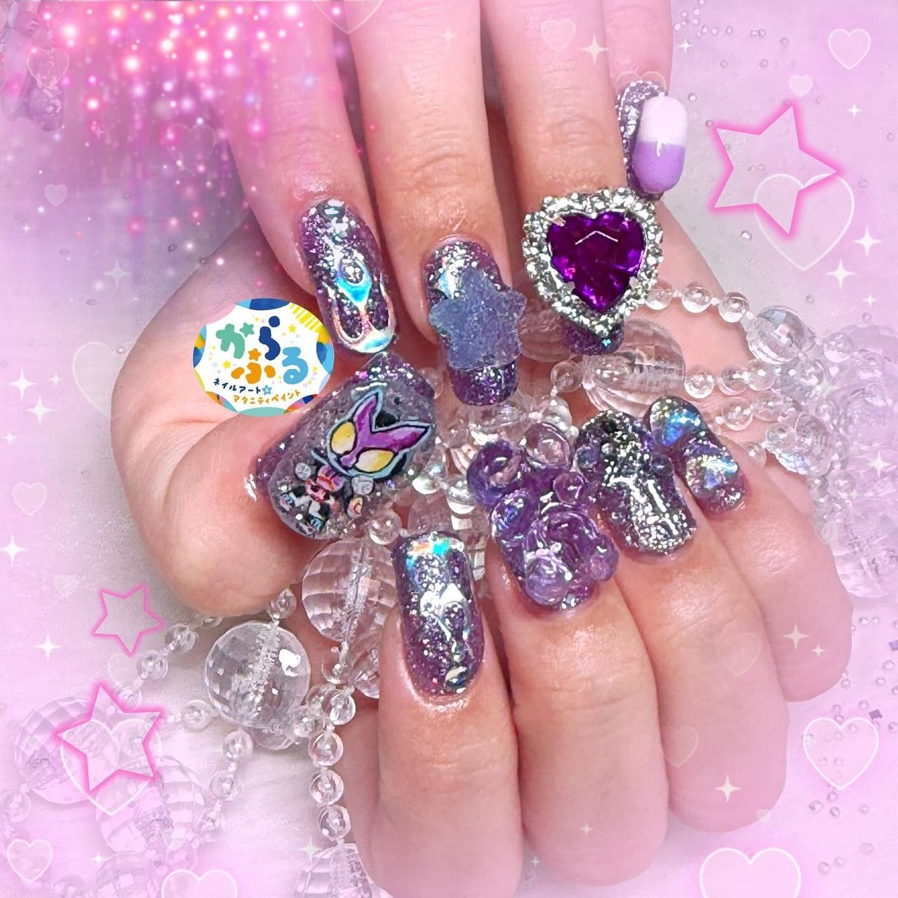 痛ネイル/キラキラ/カラフル - ⭐︎miwa⭐︎のネイルデザイン[No