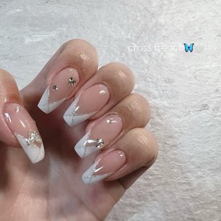 クロスフレンチのネイルデザイン｜ネイルブック