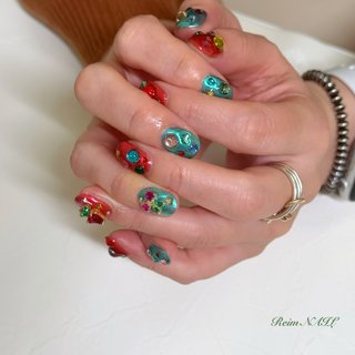 宝石箱ネイルのネイルデザイン｜ネイルブック