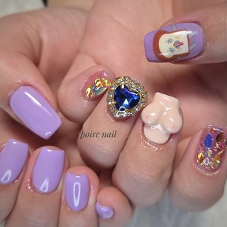 パープル(紫)/＃アシンメトリーネイルのネイルデザイン｜ネイルブック