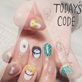 柴犬ネイルのネイルデザイン｜ネイルブック