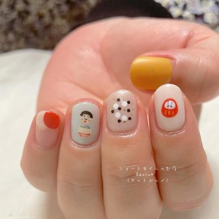 だるま　ジェルネイル だるまのネイルデザイン｜ネイルブック