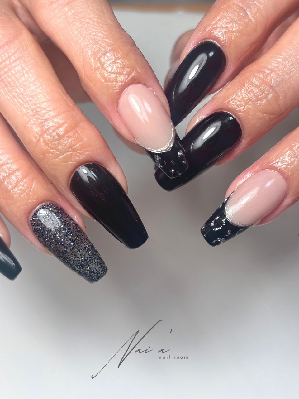 冬/ハンド/フレンチ/ミラー/レオパード - 佐藤 歩のネイルデザイン[No