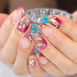 フレンチ/ビジューのネイルデザイン｜ネイルブック