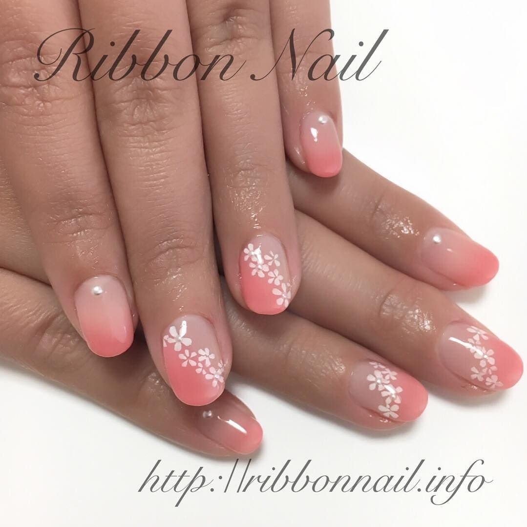 春 冬 ブライダル パーティー グラデーション Ribbonnailリボンネイル岡崎のネイルデザイン No ネイルブック