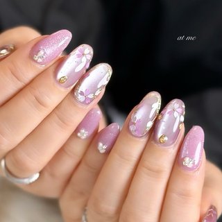 和柄ネイル(和柄)/桜ネイルのネイルデザイン｜ネイルブック