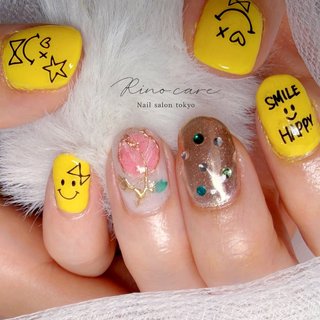 フラワー/#ニコちゃんネイルのネイルデザイン｜ネイルブック