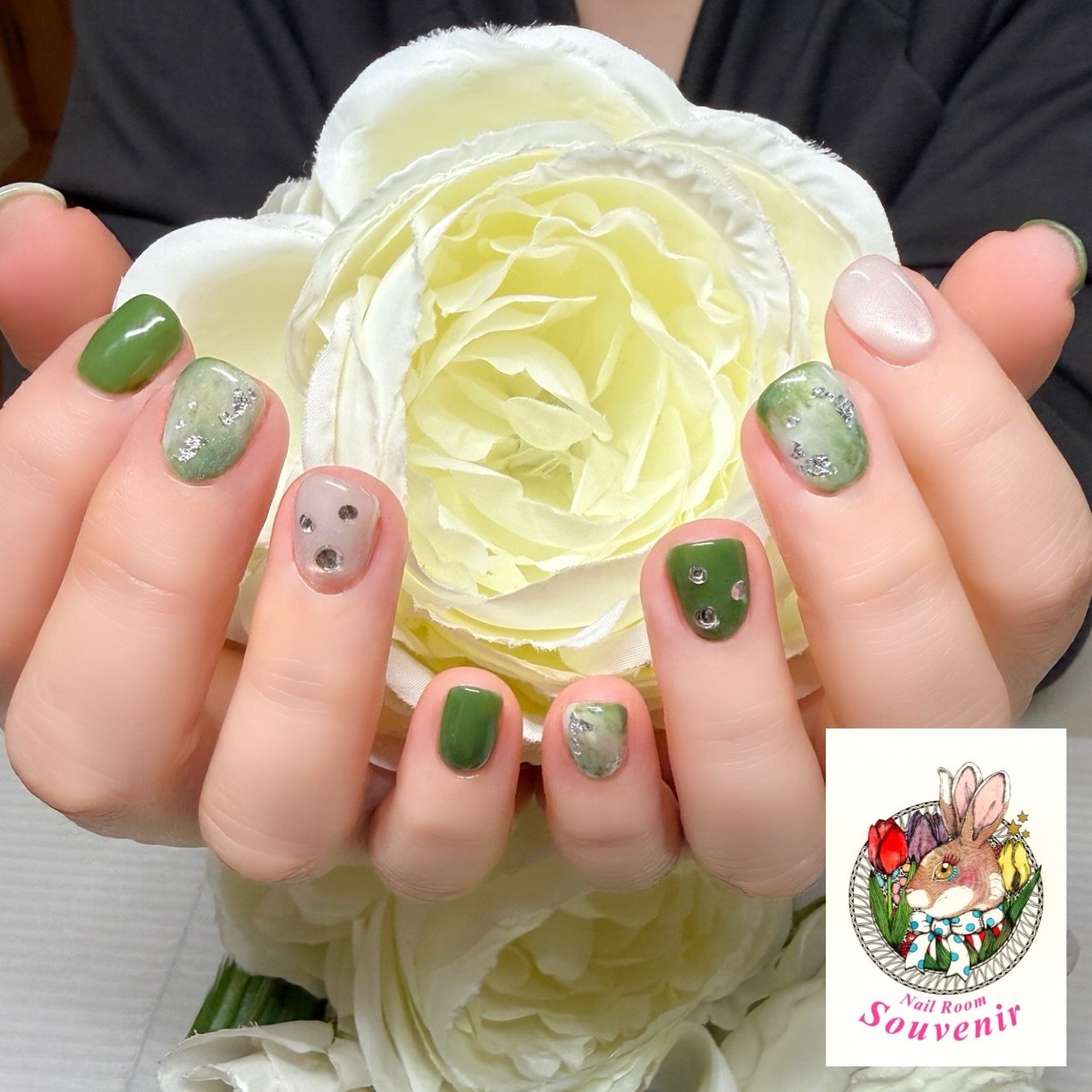 春/ハンド/ワンカラー/ニュアンス/マグネット - nail room souvenirの 