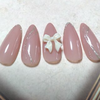 キラキラネイル(キラキラ)/#リボンパーツのネイルデザイン(2ページ目