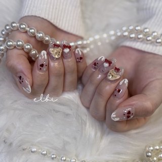 ネイル ネイルパーツ リボン White バレンタイン ジェルネイル 2026年