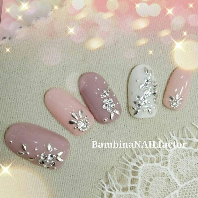 春 冬 オールシーズン ブライダル ハンド Bambinanailfactorkiyokoのネイルデザイン No ネイルブック