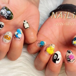 2026年】新着順｜3D(エンボス/立体)/#ジブリネイルのネイルデザイン