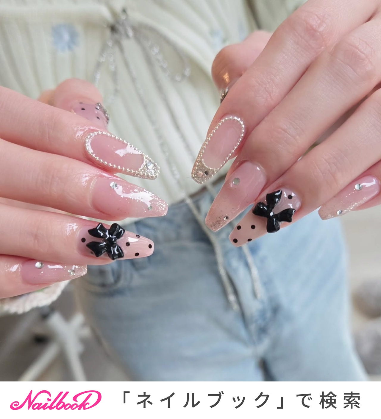 囲みフレンチネイルのネイルデザイン｜ネイルブック
