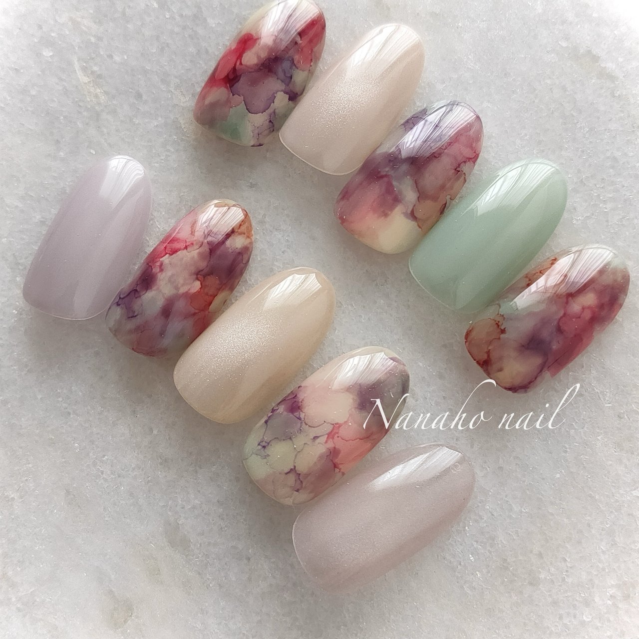 春/ハンド/ニュアンス/大人/インクネイル - Nanaho☆nail(大阪府八尾市