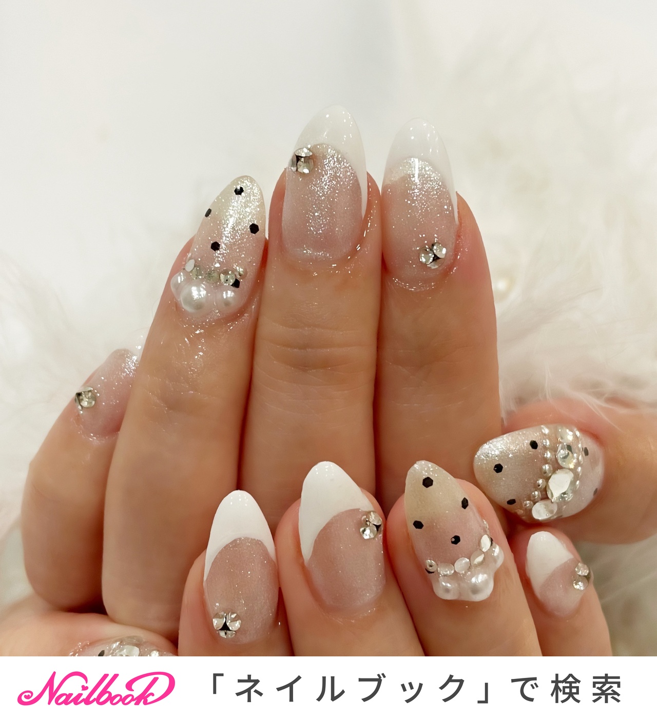 フレンチ/ビジューのネイルデザイン｜ネイルブック