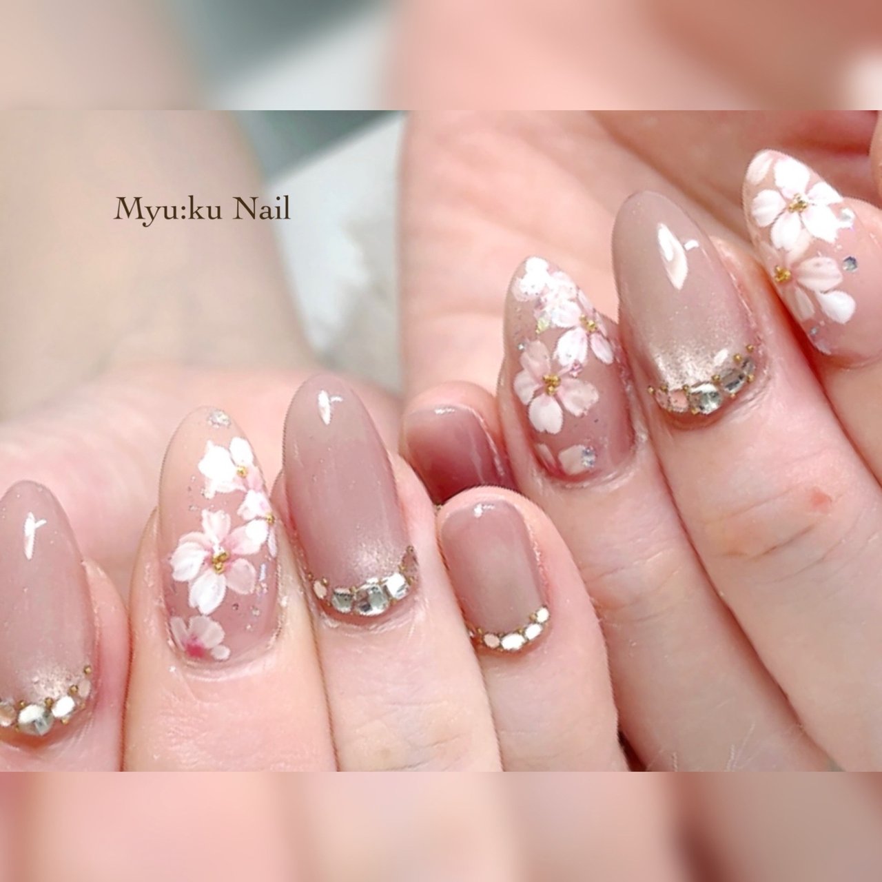 手が綺麗に見えるネイル/春/入学式/マグネット/ちゅるん - Myu:ku Nail