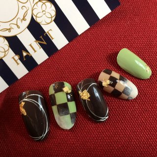 抹茶チョコのネイルデザイン ネイルブック