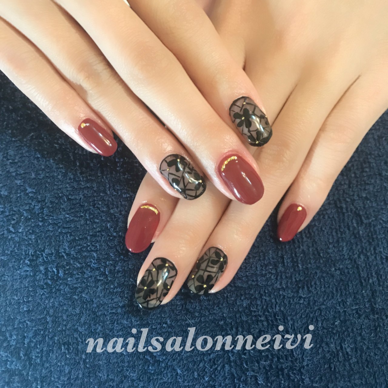 秋 冬 ハンド ショート ボルドー Nailsalon Neiviのネイルデザイン No ネイルブック