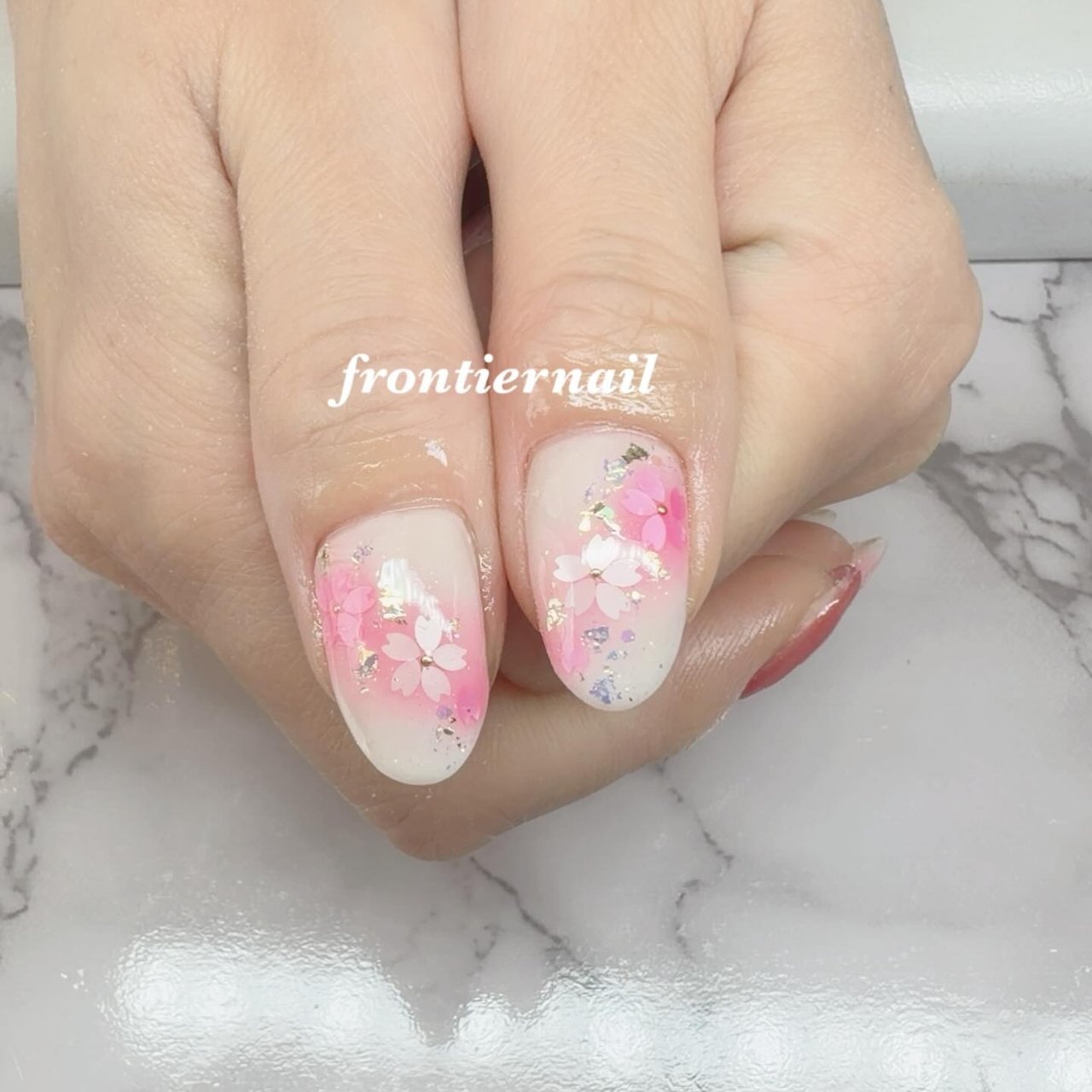 春/マグネット/桜/ジェルネイル - frontiernail☆渋谷美香のネイル