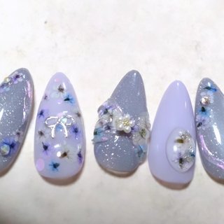 おすすめ順｜パープル(紫)/#リボンパーツのネイルデザイン｜ネイルブック