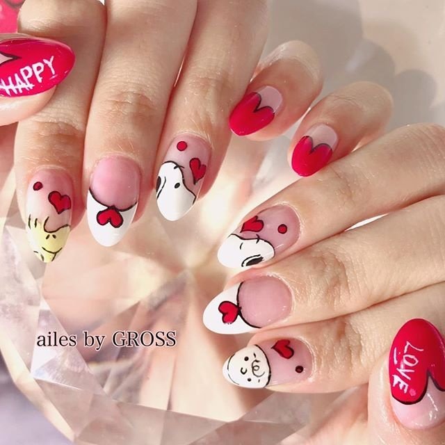 オールシーズン アニマル柄 ハート キャラクター ジェル Ailes Guarendoのネイルデザイン No 227 ネイルブック