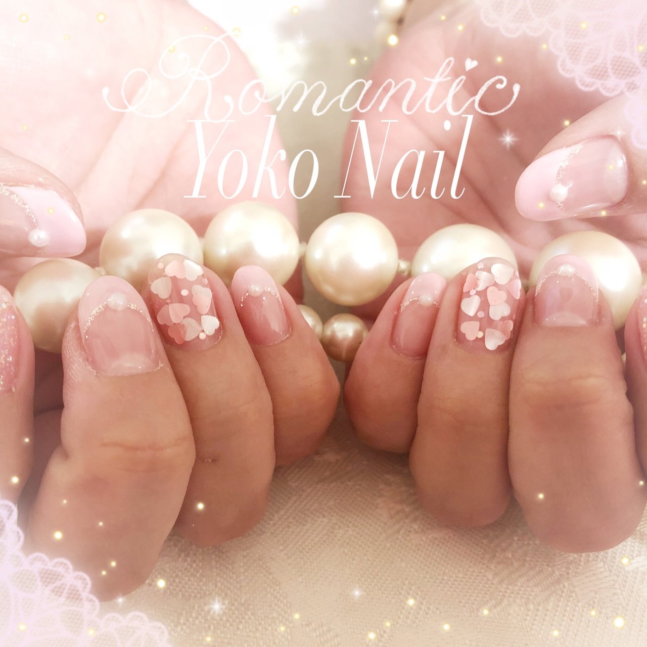 春 バレンタイン フレンチ ハート ピンク Yoko Nailのネイルデザイン No ネイルブック