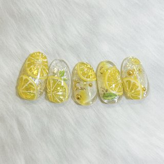 イエロー/ネイルチップ/レモンのネイルデザイン｜ネイルブック