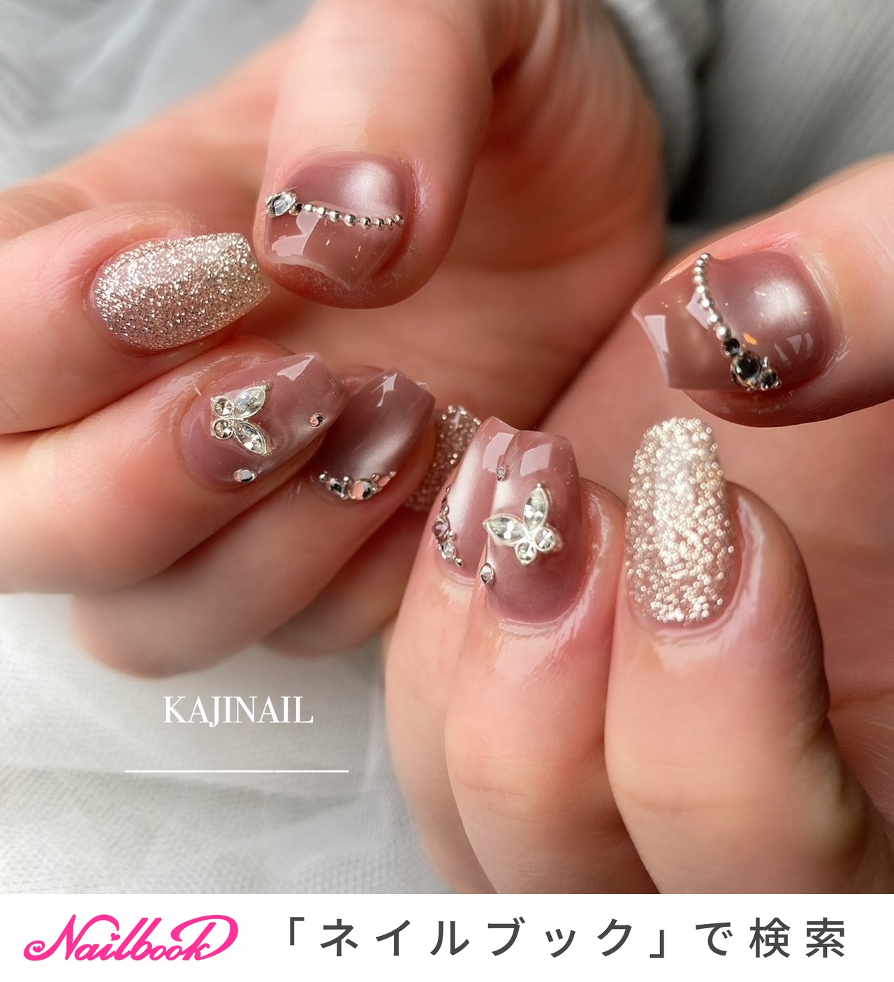 おすすめ順｜チェーン(ネックレス)/蝶々のネイルデザイン｜ネイルブック