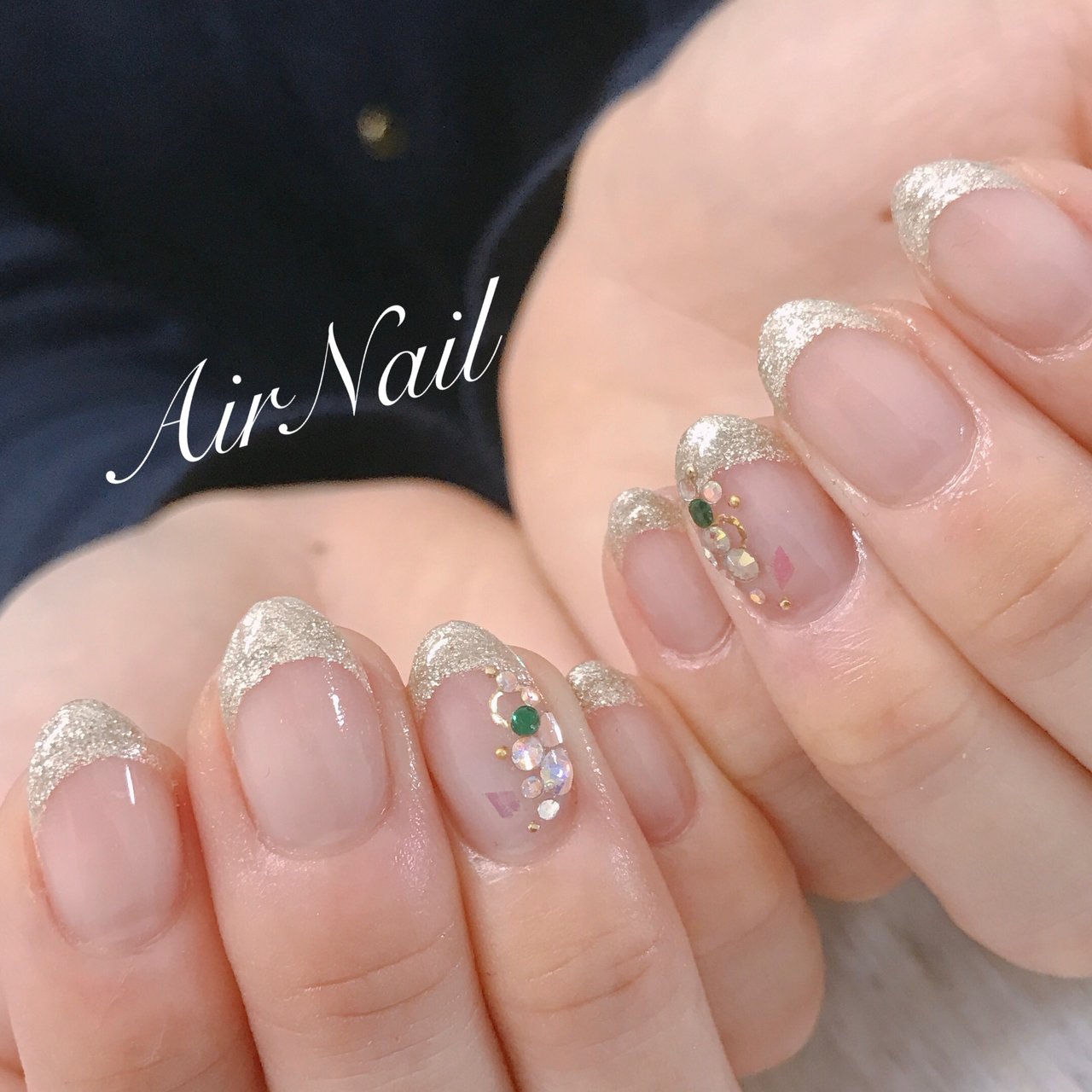 春冬オフィスブライダルハンド Airnailエアーネイルのネイル