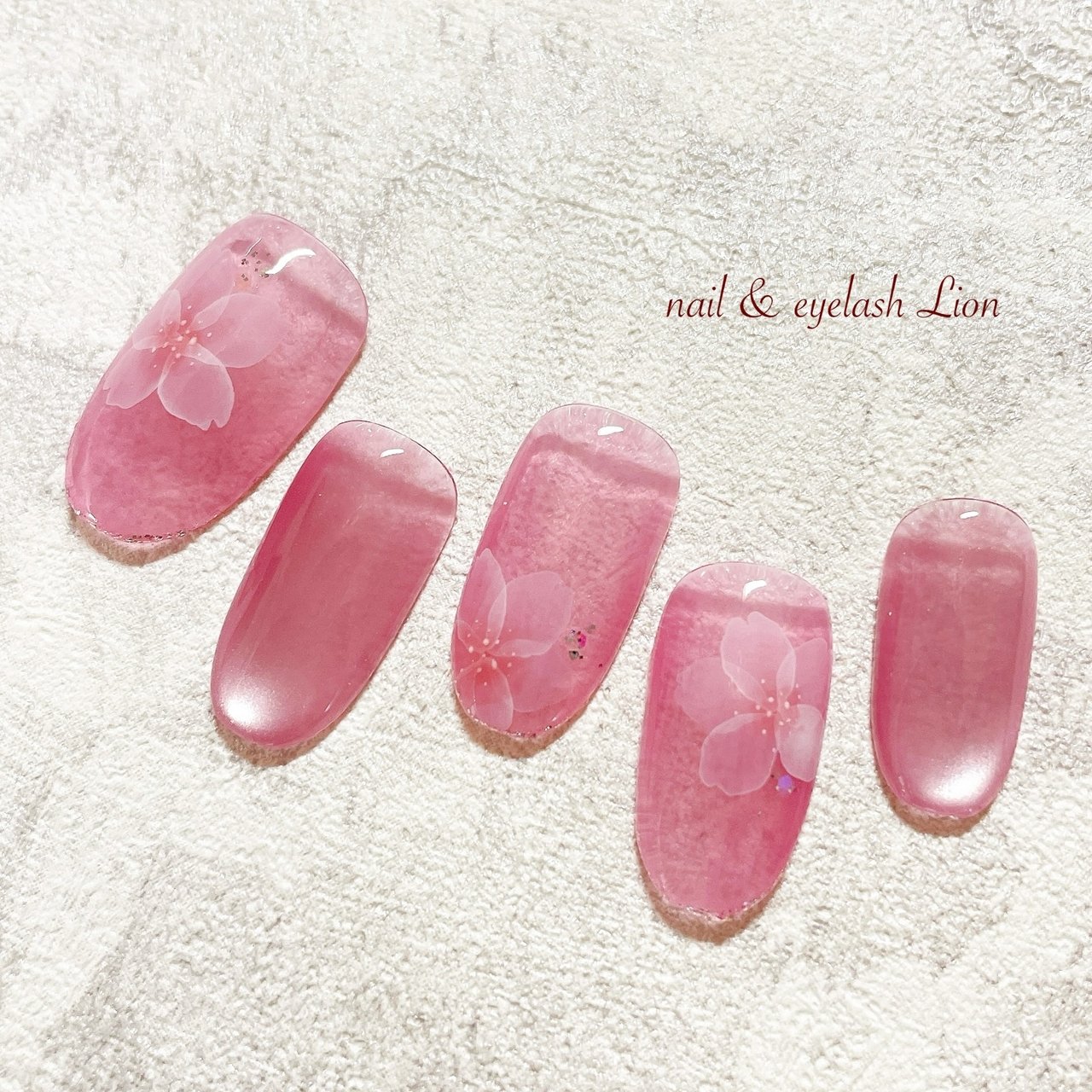 春/ハンド/フラワー/たらしこみ/マグネット - lionnail_yoshinoの 
