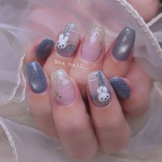 雪の結晶/水色のネイルデザイン｜ネイルブック