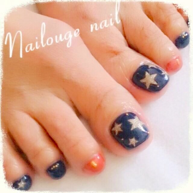 冬 デート 女子会 フット 星 Nailsalon Nailougeのネイルデザイン No ネイルブック