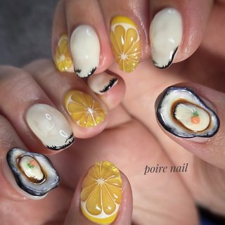 牡蠣ネイルのネイルデザイン｜ネイルブック