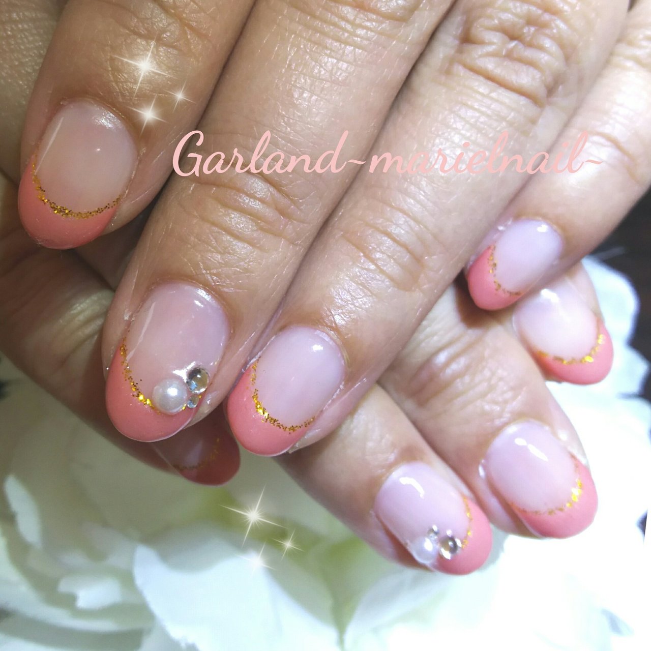 春 オールシーズン オフィス デート ハンド Garland Marielnailの