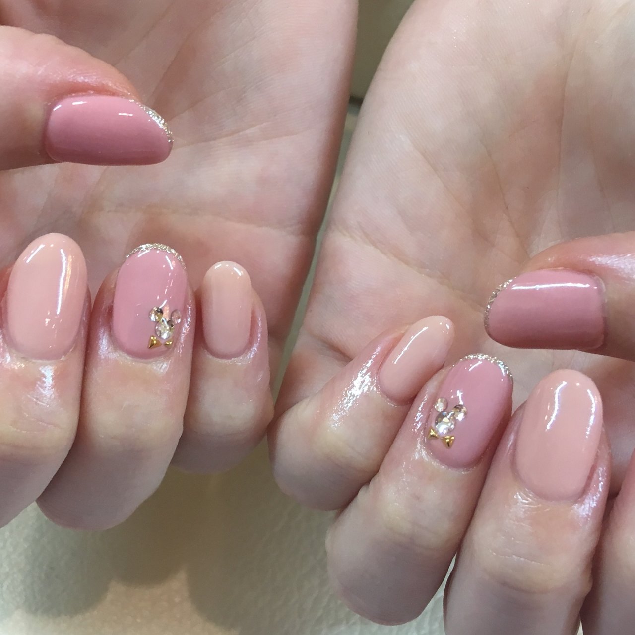 オールシーズン ハンド シンプル ベージュ ピンク Brunch Nailのネイルデザイン No 2842655 ネイルブック