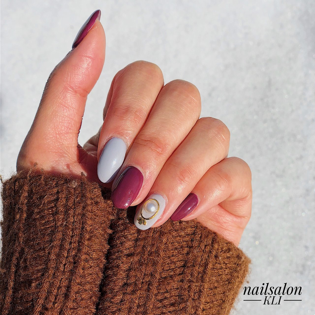 冬 ハンド パール バイカラー ショート Asami Nailsのネイルデザイン No ネイルブック